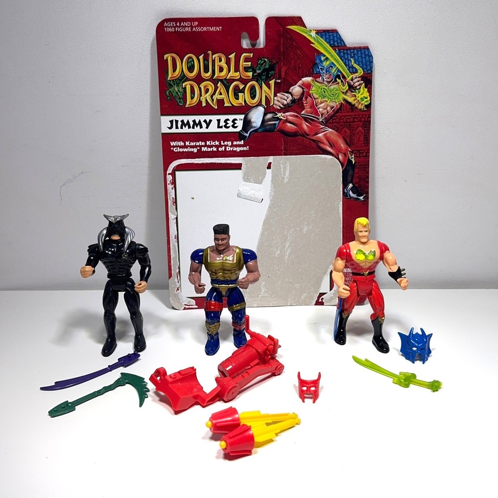 Tyco Double Dragon Jimmy Lee Shadow Master Blaster Action Figure 1993 Lot (3)